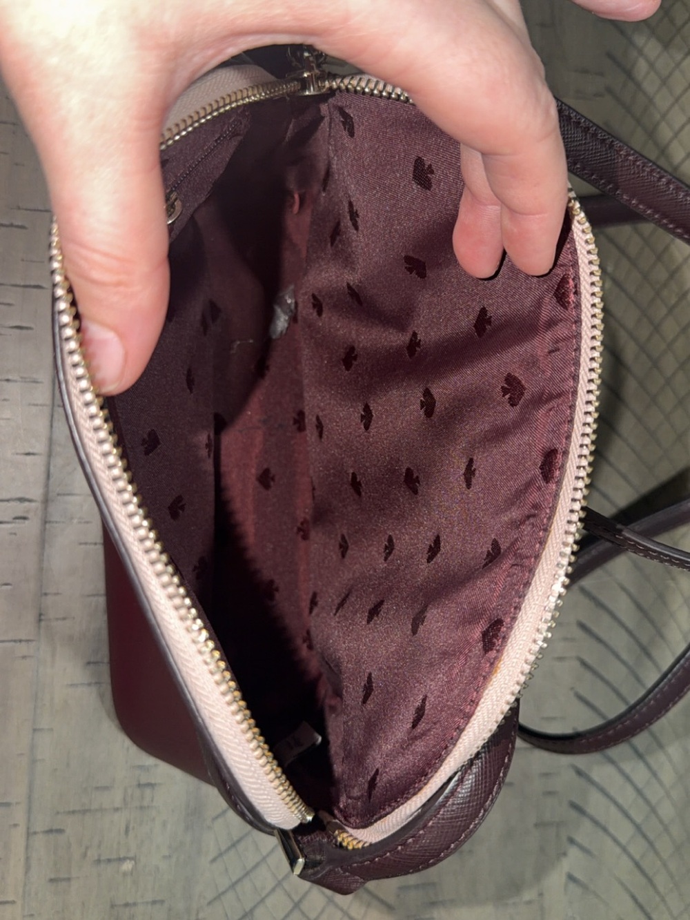 kate spade Two-Tone Wine and Blush Crossbody with Matching Wallet - Picture 3 of 10